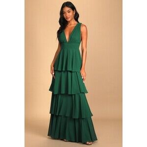Amazing Evening Hunter Green Tiered Maxi Dress